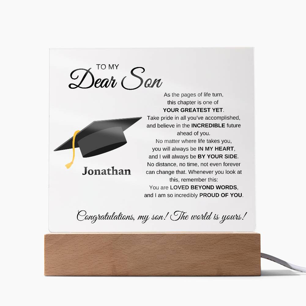 My Dearest Son Graduation Acrylic | Square Plaque