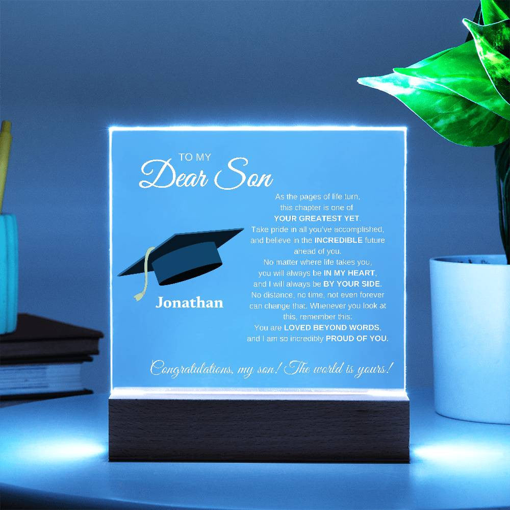 My Dearest Son Graduation Acrylic | Square Plaque