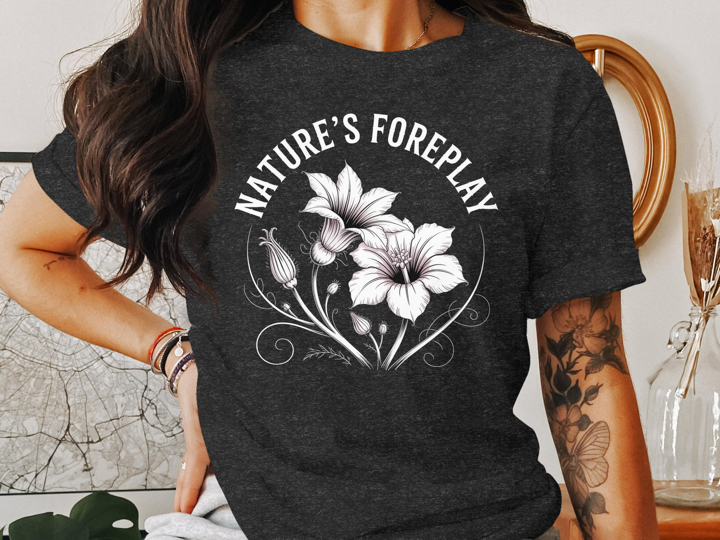 Nature's Foreplay Floral Graphic Tee Shirt product type