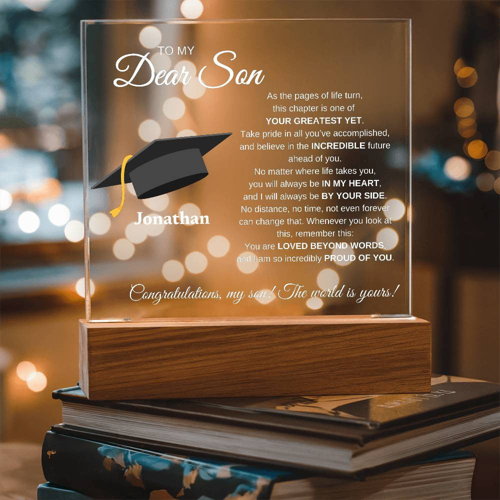 My Dearest Son Graduation Acrylic | Square Plaque
