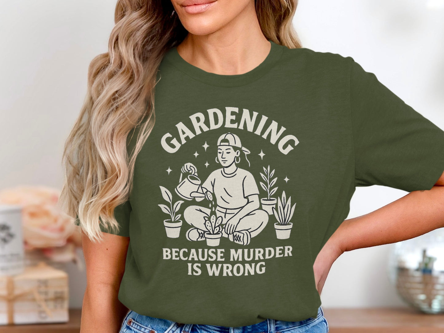 Gardening Because Murder Is Wrong T-shirt product