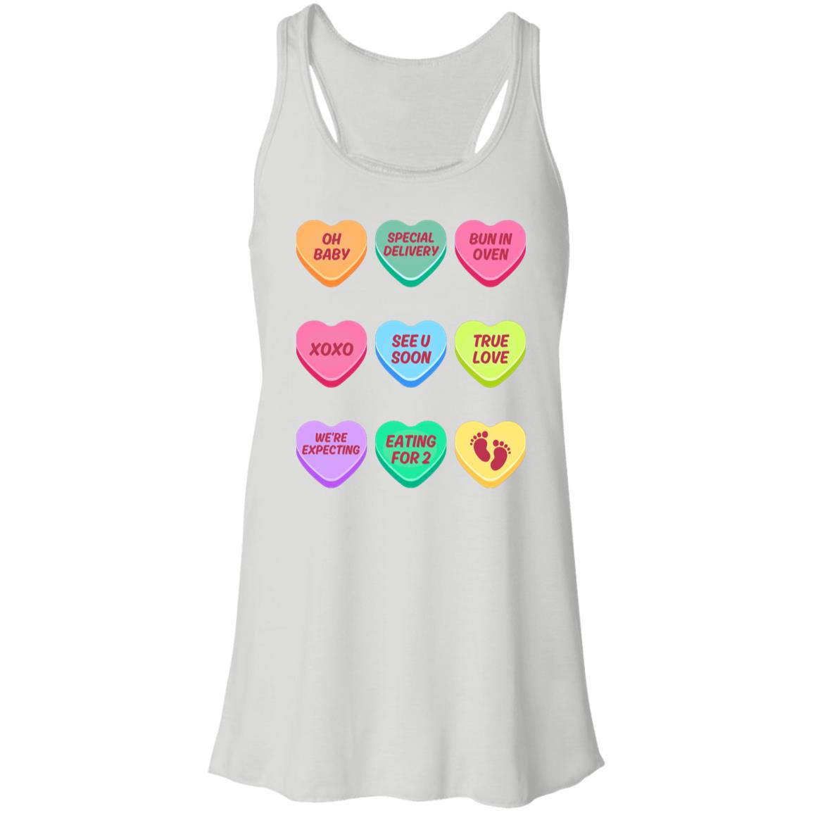 Mother-To-Be Valentine's Racer Back Tank Top | I'm Eating for 2 | I'm Eating for 3 | Valentine's Candy