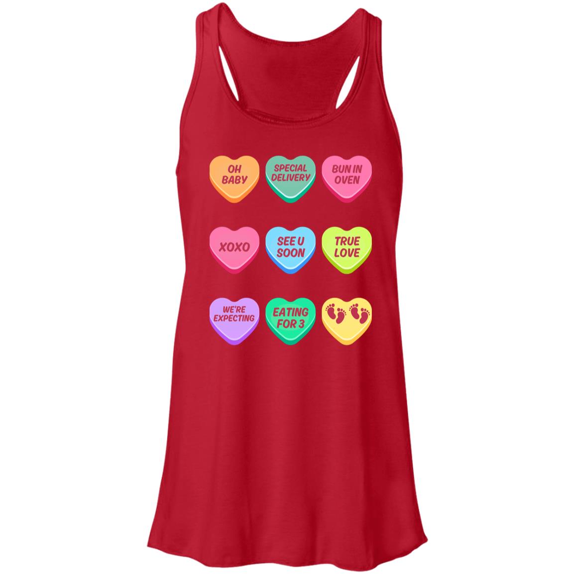Mother-To-Be Valentine's Racer Back Tank Top | I'm Eating for 2 | I'm Eating for 3 | Valentine's Candy