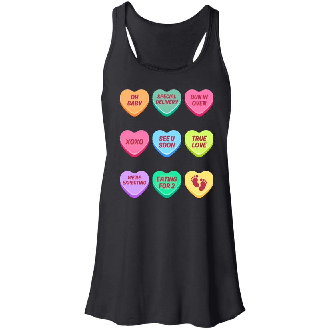 Mother-To-Be Valentine's Racer Back Tank Top | I'm Eating for 2 | I'm Eating for 3 | Valentine's Candy