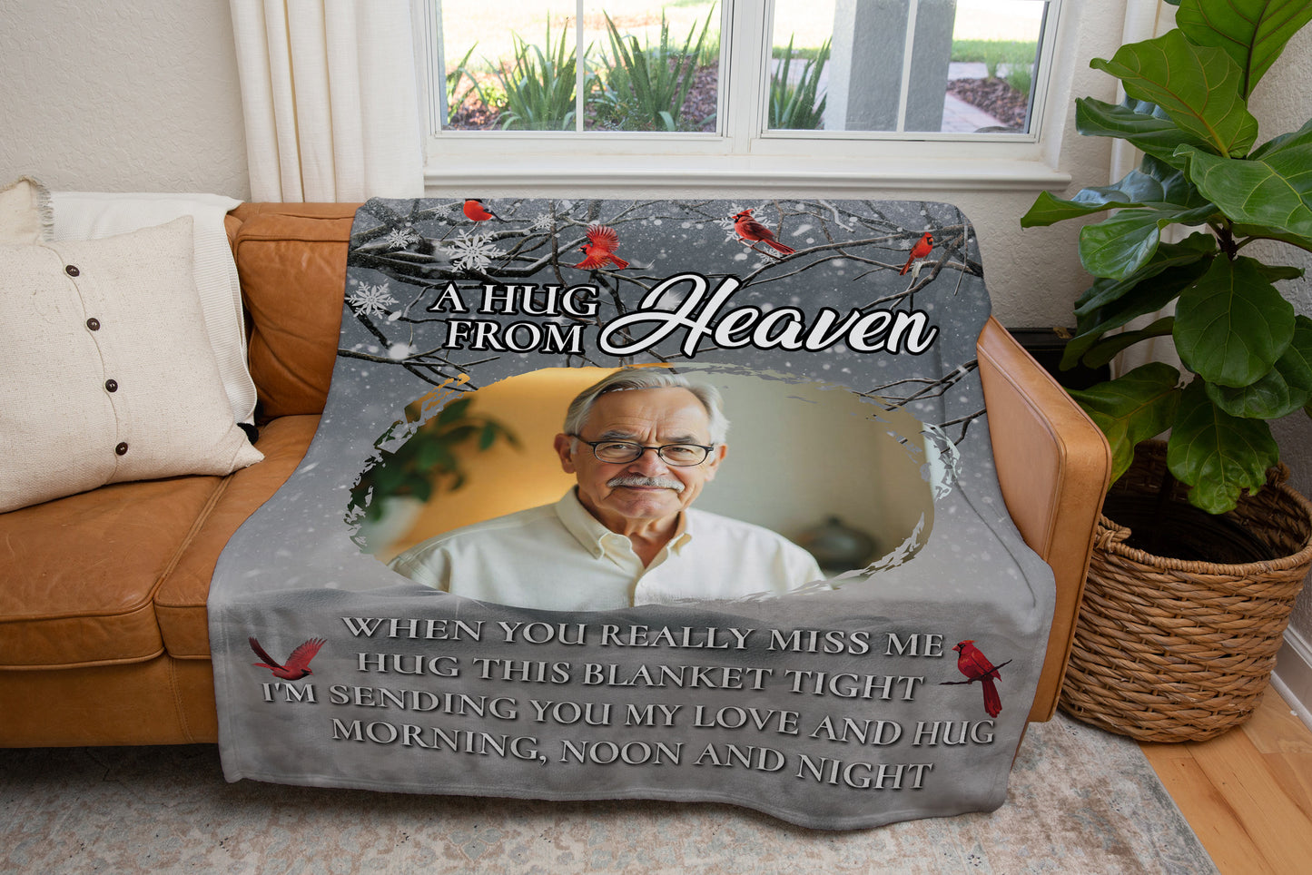 Hug From Heaven | Personalized Memory Photo Blanket | Memorial Blanket