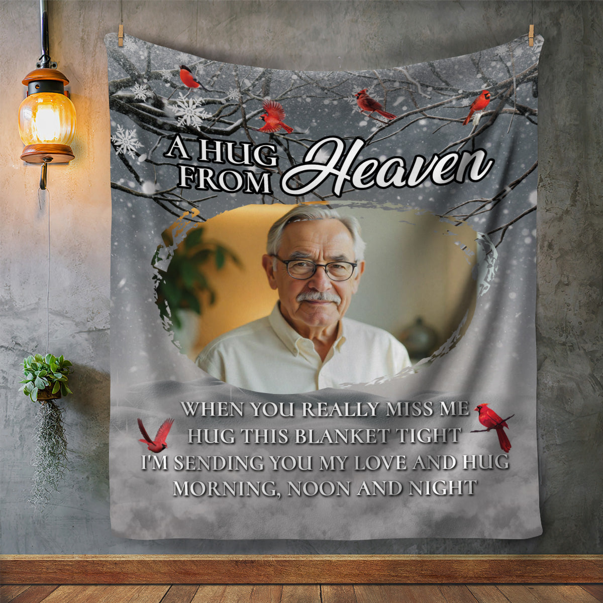 Hug From Heaven | Personalized Memory Photo Blanket | Memorial Blanket
