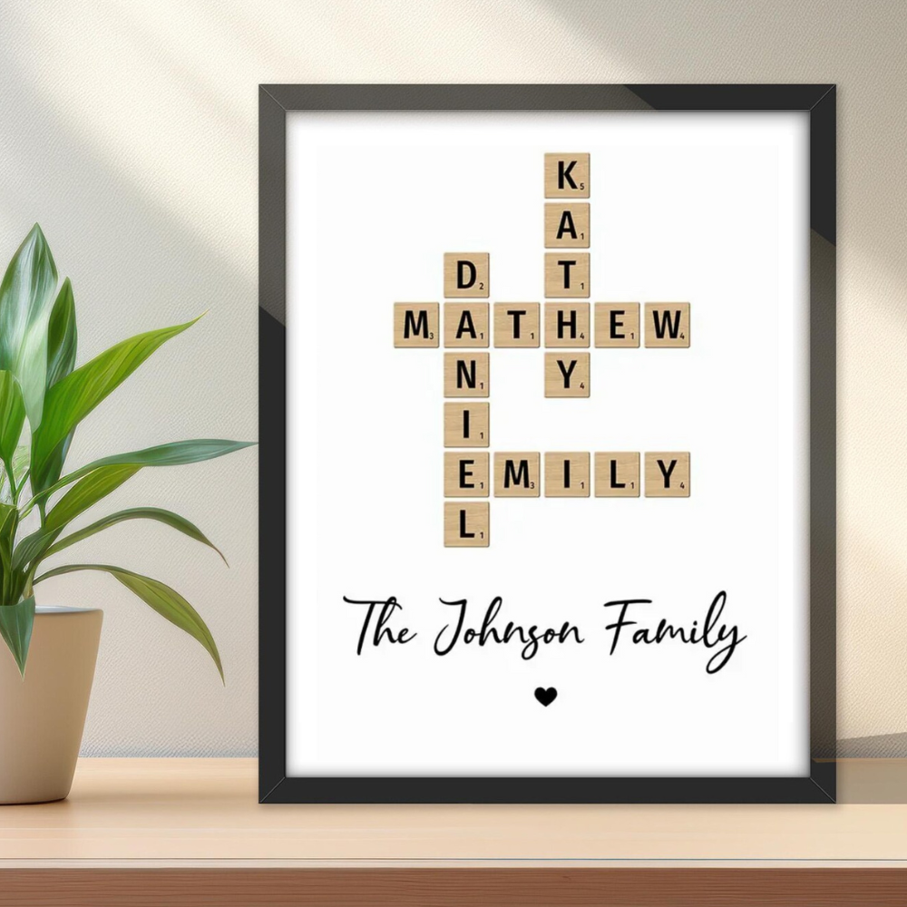 Crossword Family Name Artwork | Personalized Family Puzzle