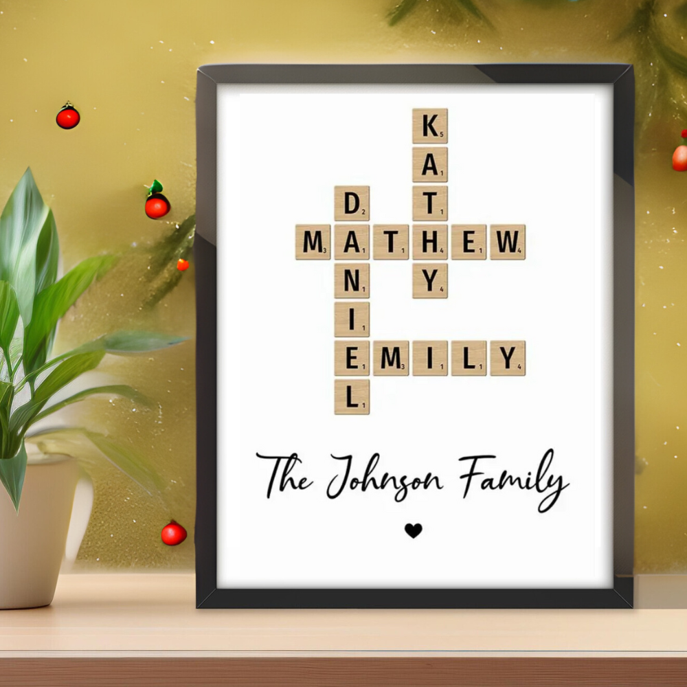 Crossword Family Name Artwork | Personalized Family Puzzle