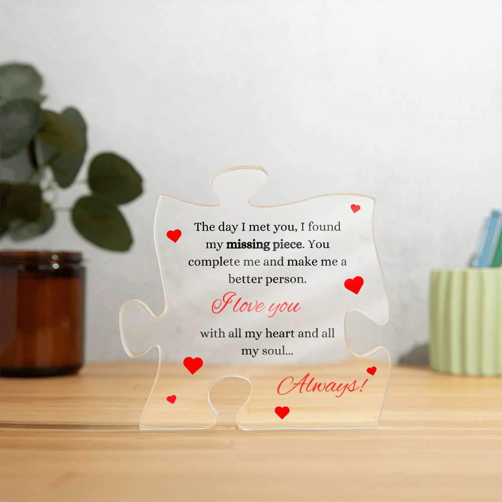 Acrylic Love Plaque Puzzle | I Love You Message for Couples