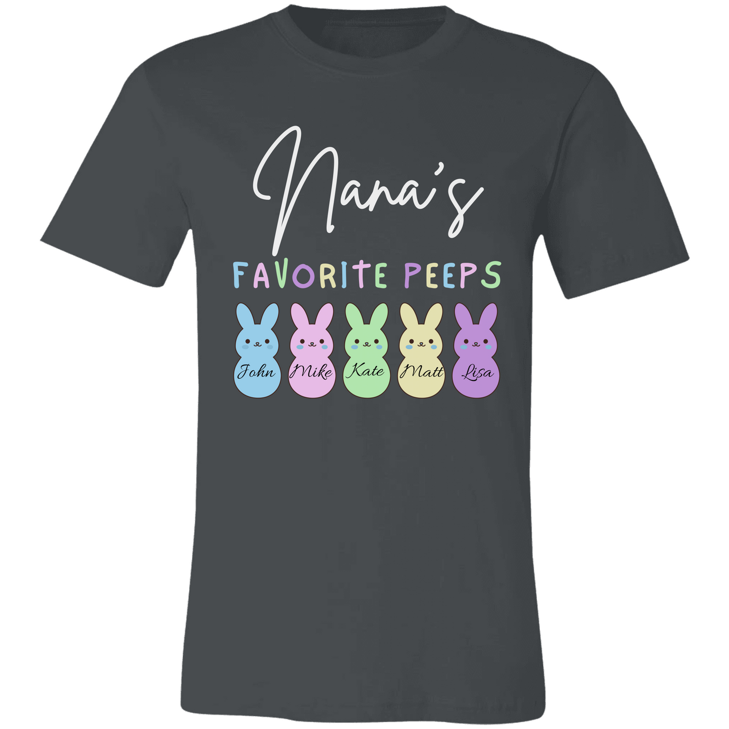 Personalized Nana's Favorite Peeps Shirt – Custom Bunny Easter Shirt with Kids Names – Gift for Nana, Grandma Easter Shirt