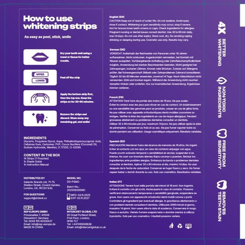GlowSmile™ Purple Color-Correcting Whitening Strips | Instant Brightness & Enamel-Safe