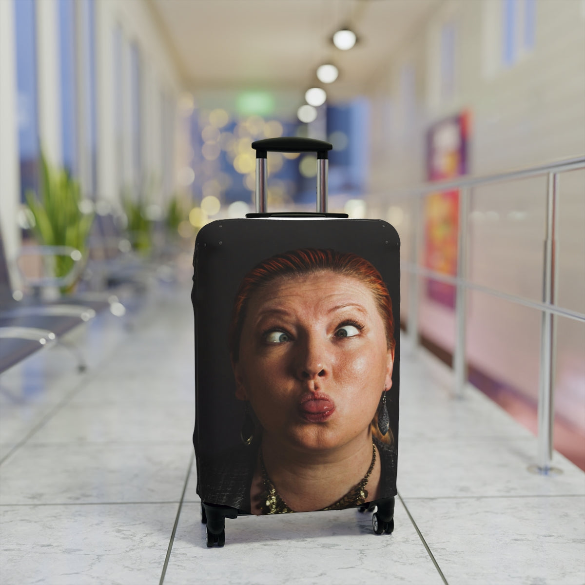 Personalized Luggage Cover - Funny Face | Custom Photo