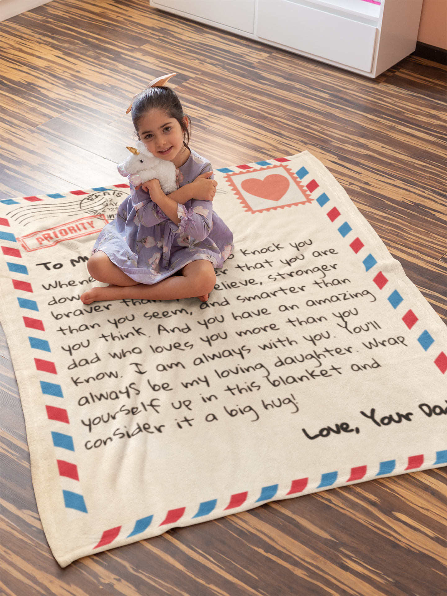 To My Daughter | Love Dad | Letter Blanket