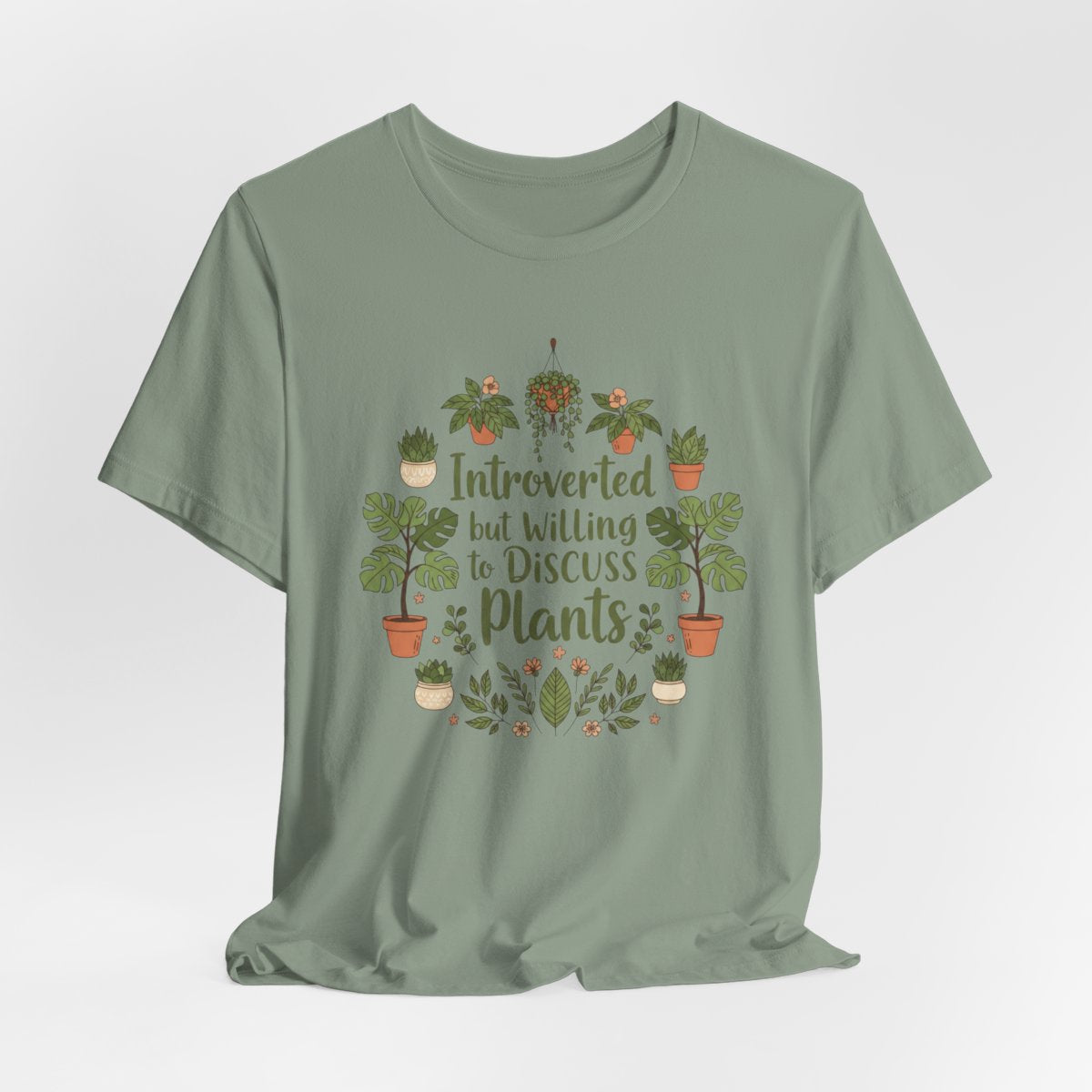 Introverted But Willing to Discuss Plants Shirt, Funny Plant Lover Tee, Introvert Gardening Shirt, Plant Lady Gift