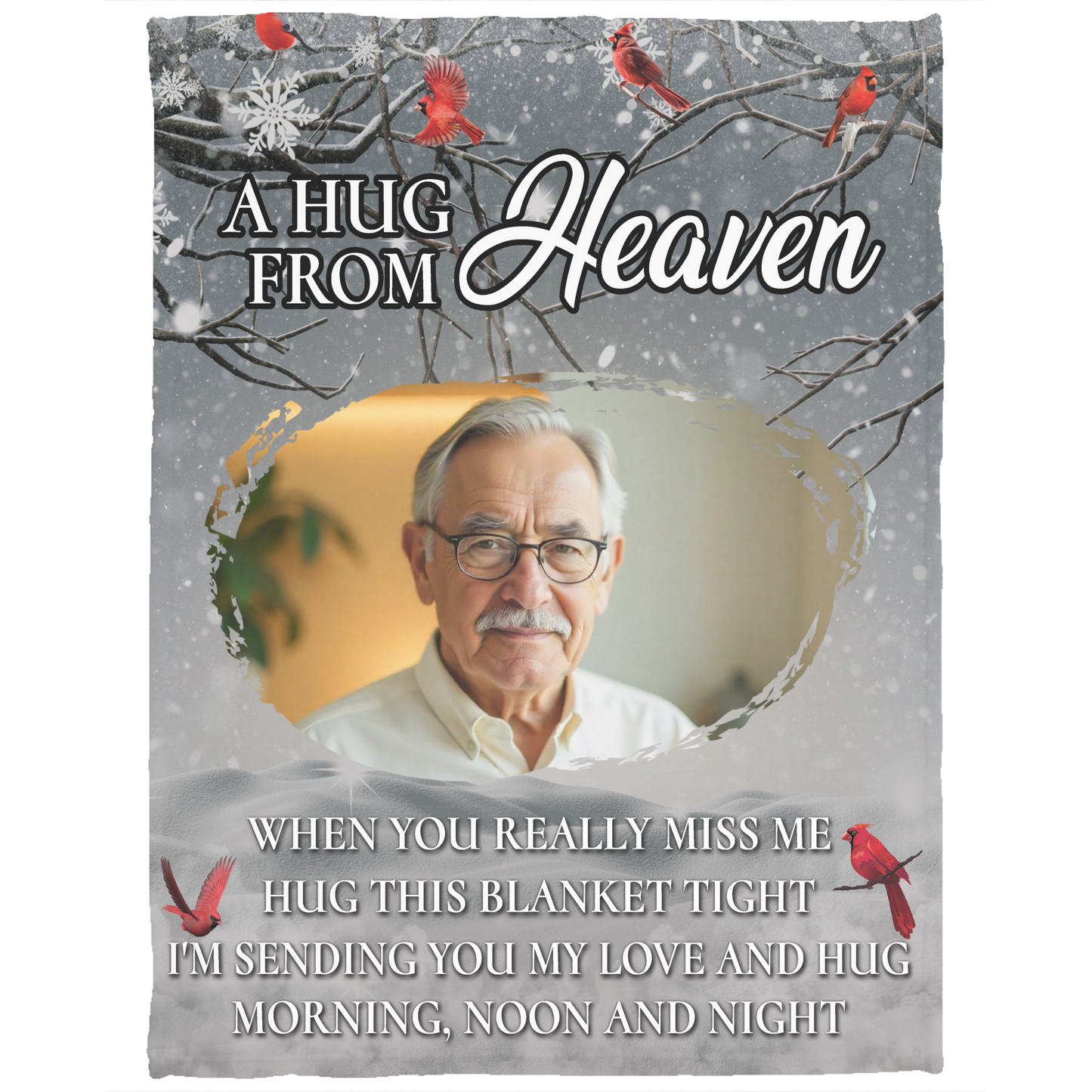 Hug From Heaven | Personalized Memory Photo Blanket | Memorial Blanket