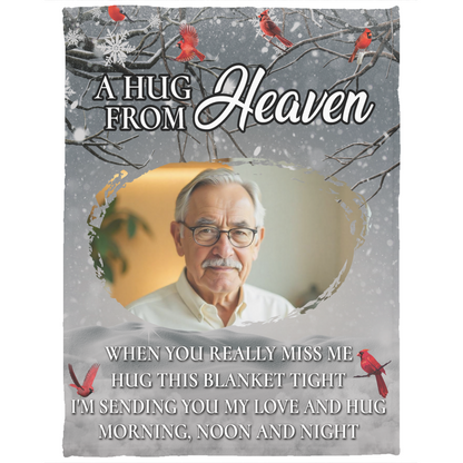 Hug From Heaven | Personalized Memory Photo Blanket | Memorial Blanket