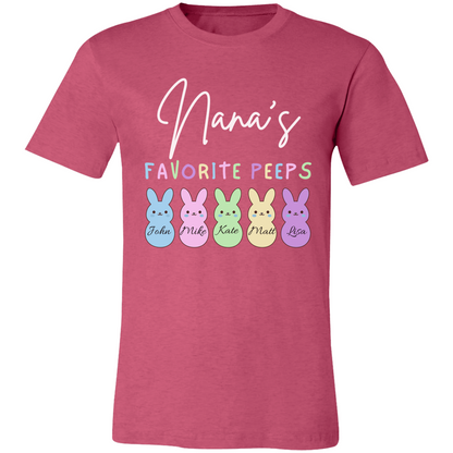 Personalized Nana's Favorite Peeps Shirt – Custom Bunny Easter Shirt with Kids Names – Gift for Nana, Grandma Easter Shirt