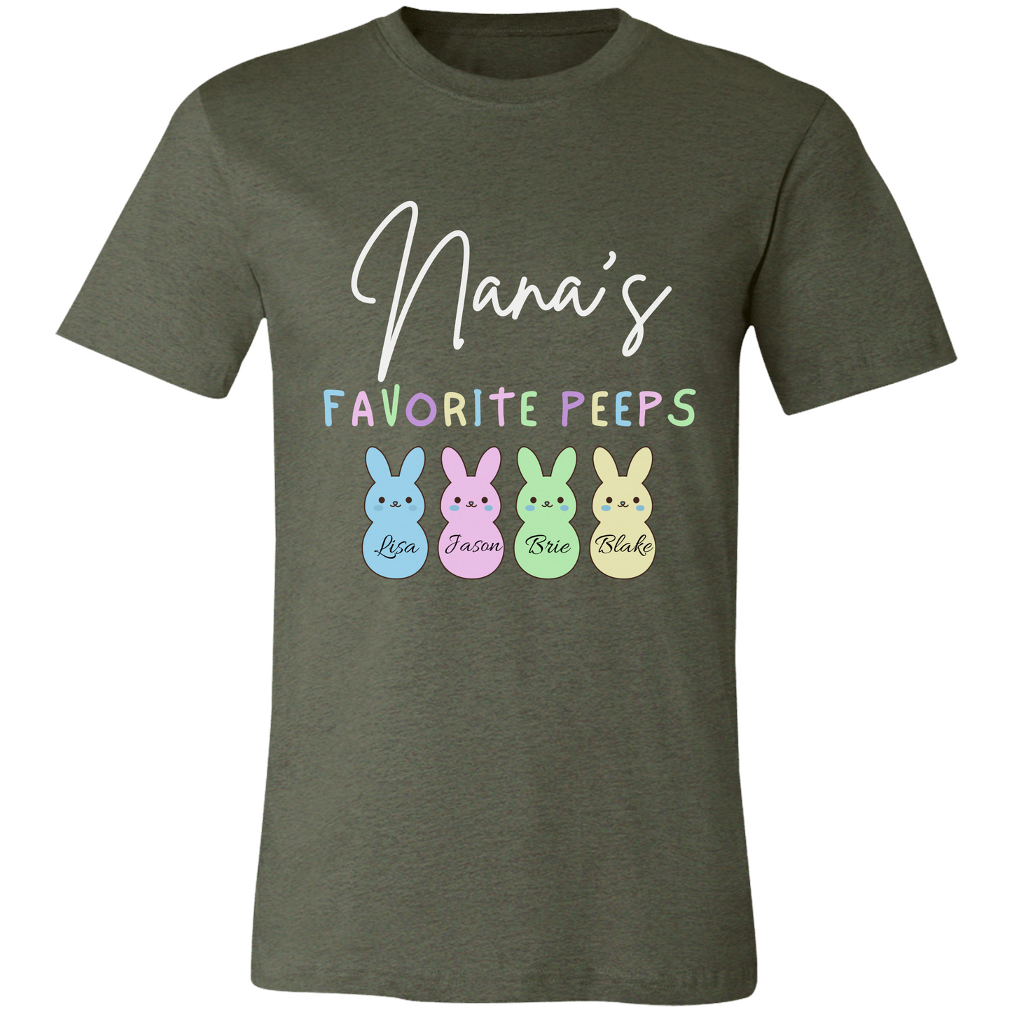 Personalized Nana's Favorite Peeps Shirt – Custom Bunny Easter Shirt with Kids Names – Gift for Nana, Grandma Easter Shirt