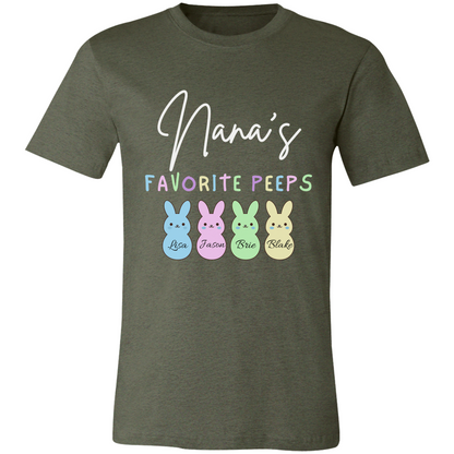 Personalized Nana's Favorite Peeps Shirt – Custom Bunny Easter Shirt with Kids Names – Gift for Nana, Grandma Easter Shirt