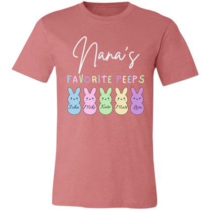 Personalized Nana's Favorite Peeps Shirt – Custom Bunny Easter Shirt with Kids Names – Gift for Nana, Grandma Easter Shirt