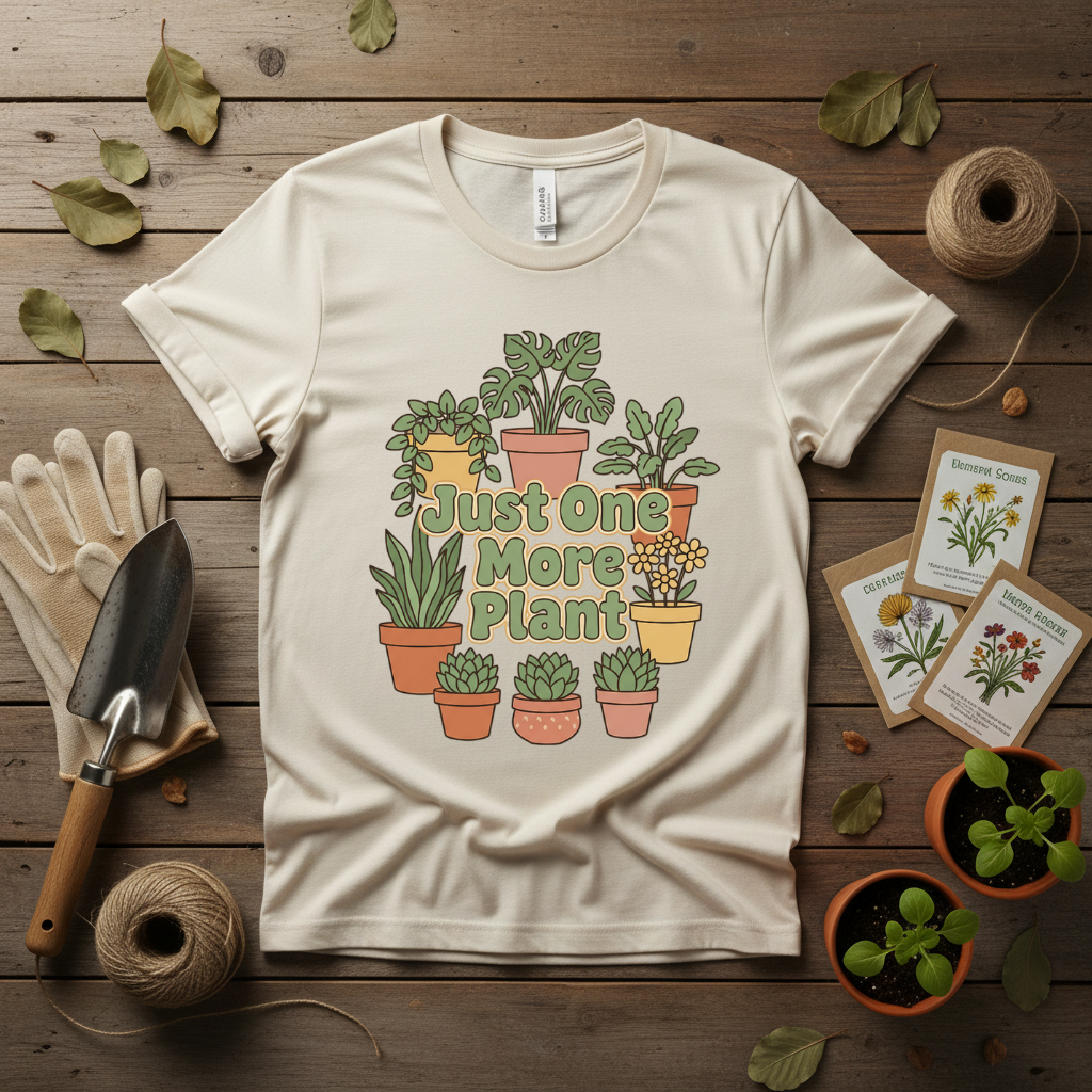Just One More Plant Shirt, Plant Lover Tee, Funny Plant Lady Shirt, Gardening Gift