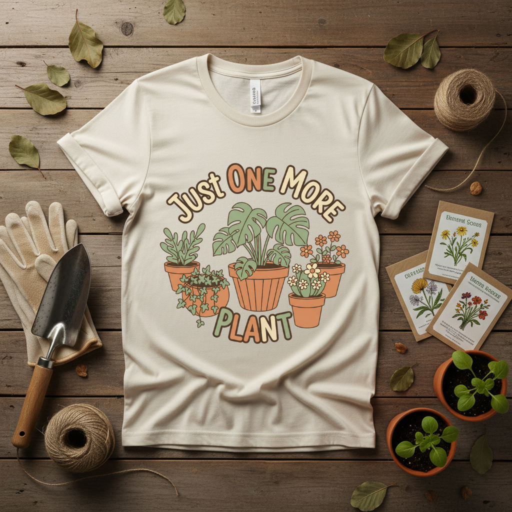 Just One More Plant Shirt, Plant Lover Tee, Funny Plant Lady Shirt, Gardening, Gardener Gift