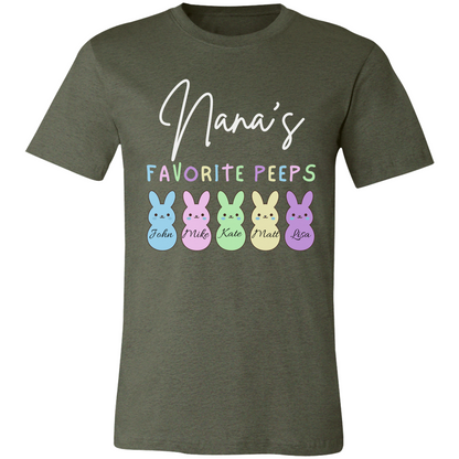Personalized Nana's Favorite Peeps Shirt – Custom Bunny Easter Shirt with Kids Names – Gift for Nana, Grandma Easter Shirt
