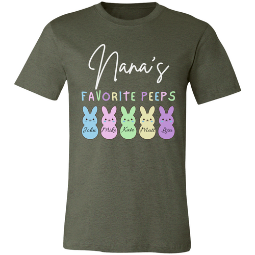 Personalized Nana's Favorite Peeps Shirt – Custom Bunny Easter Shirt with Kids Names – Gift for Nana, Grandma Easter Shirt