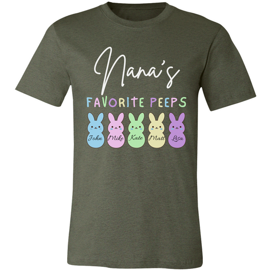 Personalized Nana's Favorite Peeps Shirt – Custom Bunny Easter Shirt with Kids Names – Gift for Nana, Grandma Easter Shirt