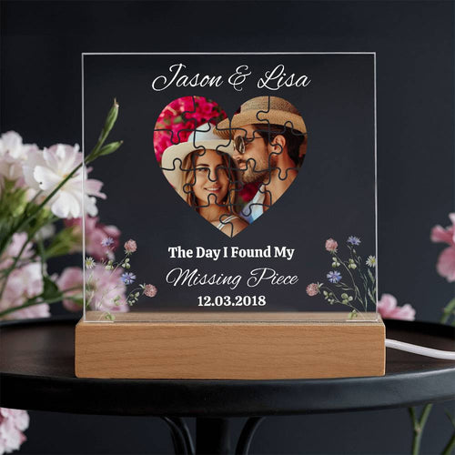 Personalized Acrylic Plaque | The Day I Found My Missing Piece | Gift | Wedding | Anniversary |