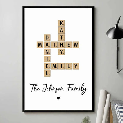 Crossword Family Name Artwork | Personalized Family Puzzle