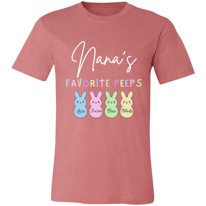 Personalized Nana's Favorite Peeps Shirt – Custom Bunny Easter Shirt with Kids Names – Gift for Nana, Grandma Easter Shirt