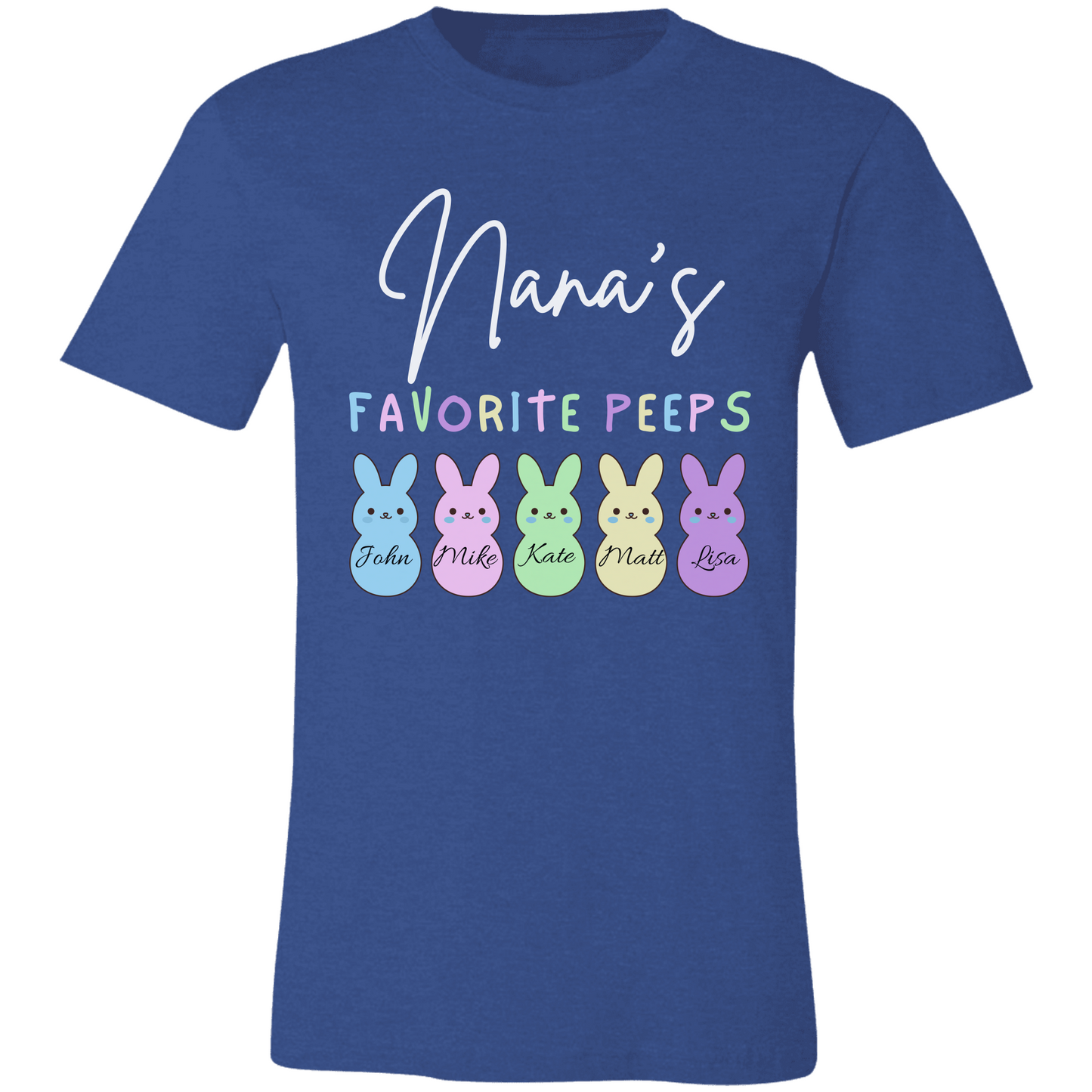 Personalized Nana's Favorite Peeps Shirt – Custom Bunny Easter Shirt with Kids Names – Gift for Nana, Grandma Easter Shirt