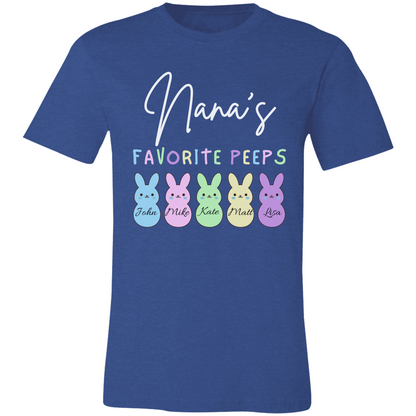 Personalized Nana's Favorite Peeps Shirt – Custom Bunny Easter Shirt with Kids Names – Gift for Nana, Grandma Easter Shirt