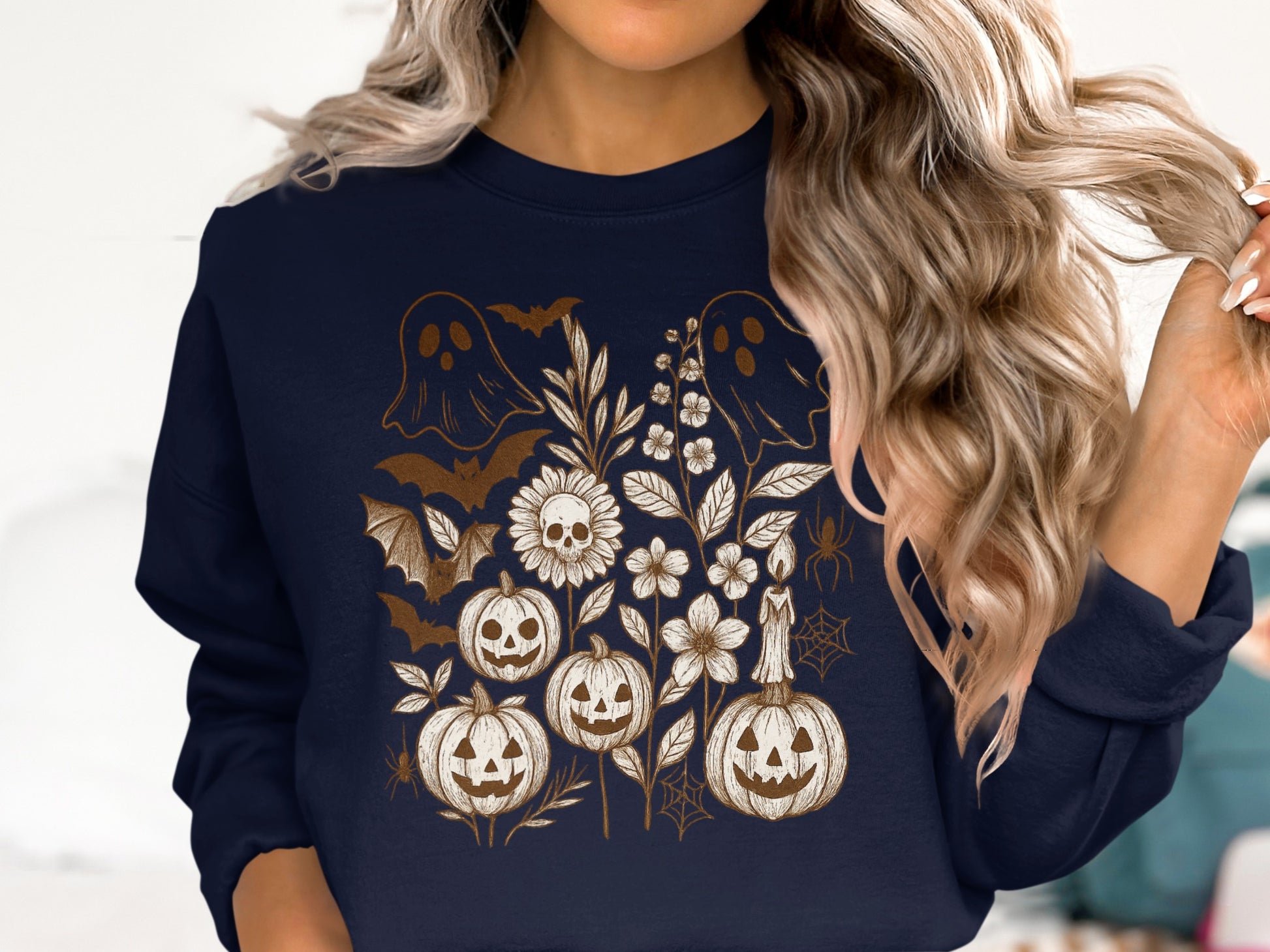 Spooky Halloween Ghosts and Pumpkins Sweatshirt product