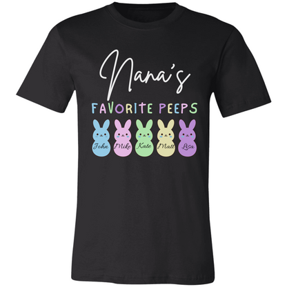 Personalized Nana's Favorite Peeps Shirt – Custom Bunny Easter Shirt with Kids Names – Gift for Nana, Grandma Easter Shirt