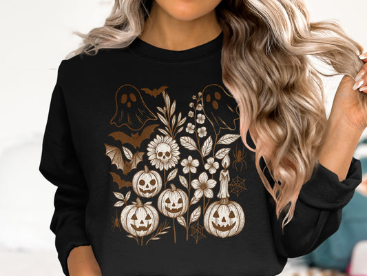 Halloween Ghosts and Pumpkins Graphic Sweatshirt product type