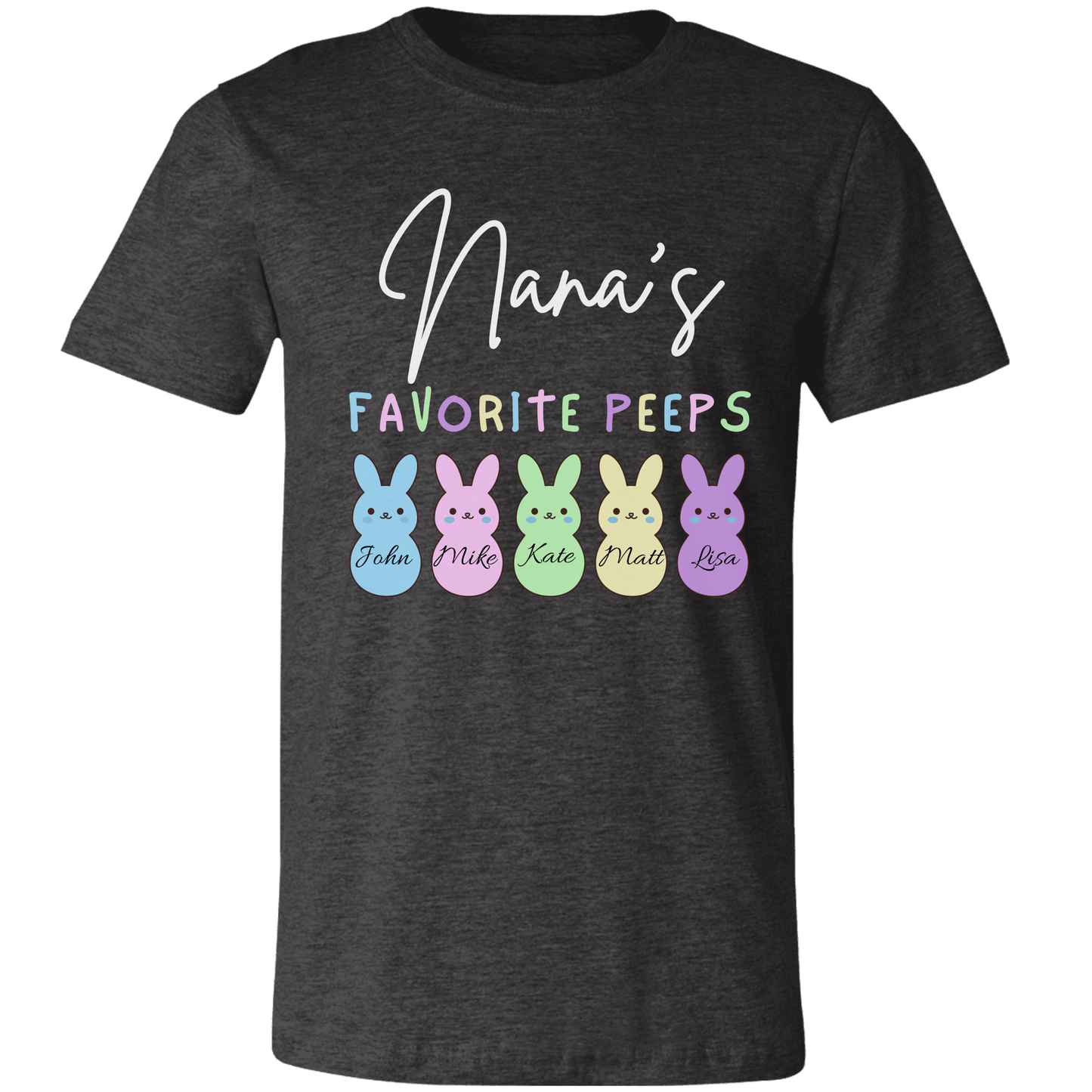Personalized Nana's Favorite Peeps Shirt – Custom Bunny Easter Shirt with Kids Names – Gift for Nana, Grandma Easter Shirt