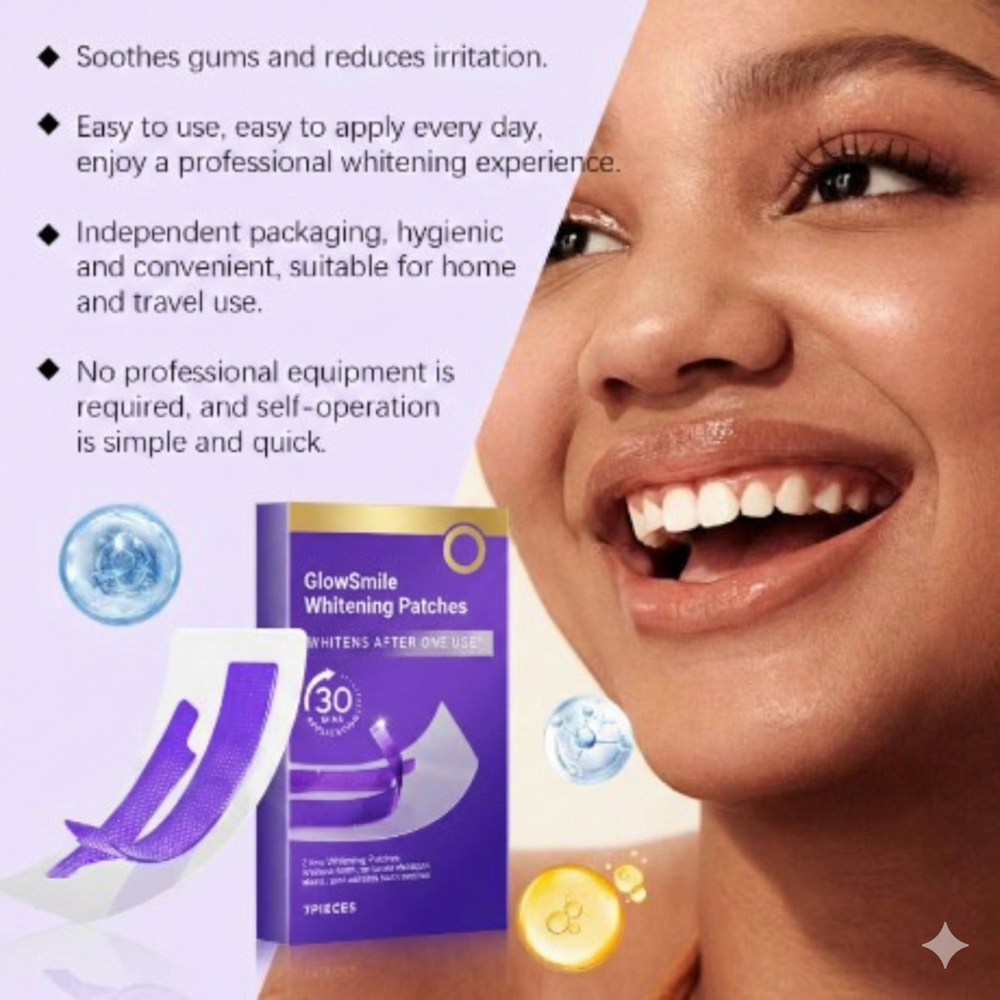 GlowSmile™ Purple Color-Correcting Whitening Strips | Instant Brightness & Enamel-Safe