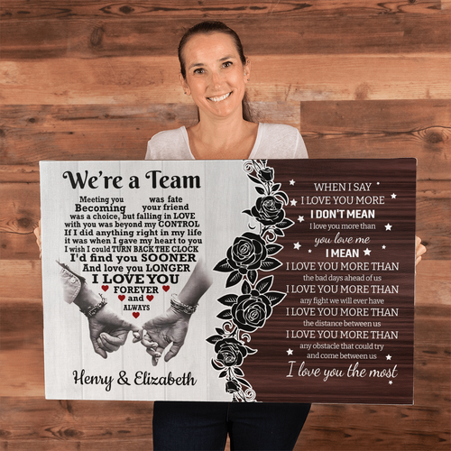 We're a Team Love Canvas | Personalized | Valentine's Day | Wedding & Anniversary | Gift