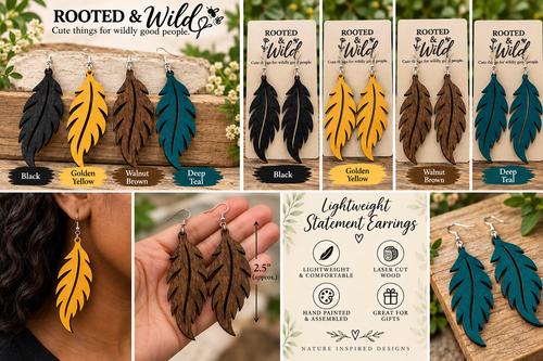 Wild Leaf Wooden Earrings