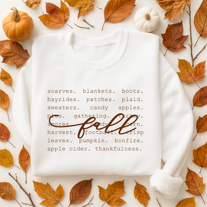 Cozy Fall Crewneck Sweatshirt | Autumn Quote Shirt | Pumpkin Patch Outfit | Thanksgiving Football Bonfire Sweater