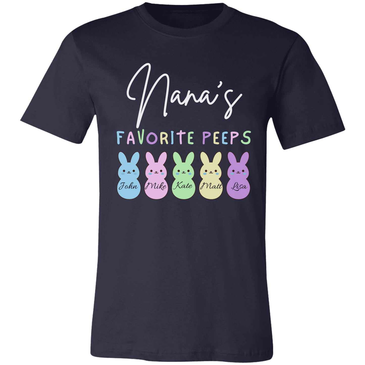Personalized Nana's Favorite Peeps Shirt – Custom Bunny Easter Shirt with Kids Names – Gift for Nana, Grandma Easter Shirt