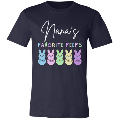 Personalized Nana's Favorite Peeps Shirt – Custom Bunny Easter Shirt with Kids Names – Gift for Nana, Grandma Easter Shirt