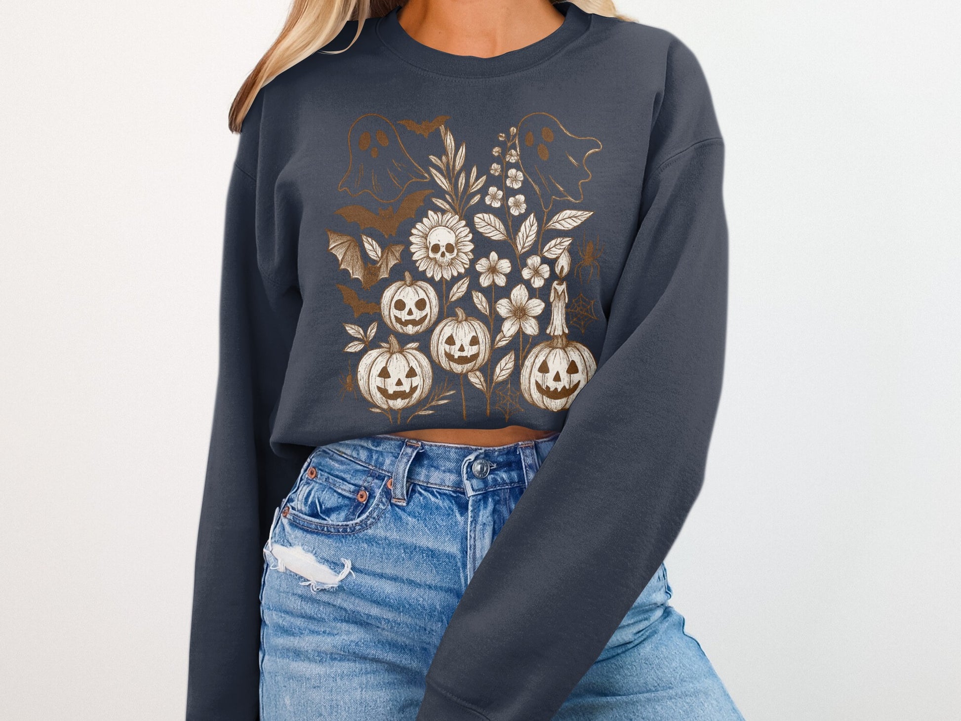 Halloween Ghosts And Pumpkins Graphic Sweatshirt product type