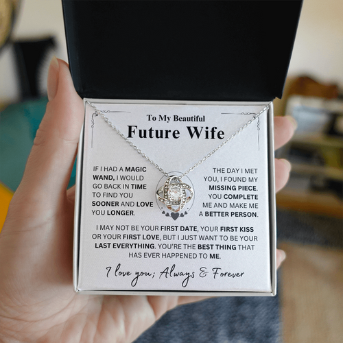 To My Beautiful Future Wife | The Day I Met You I found My Missing Piece | Romantic Necklace