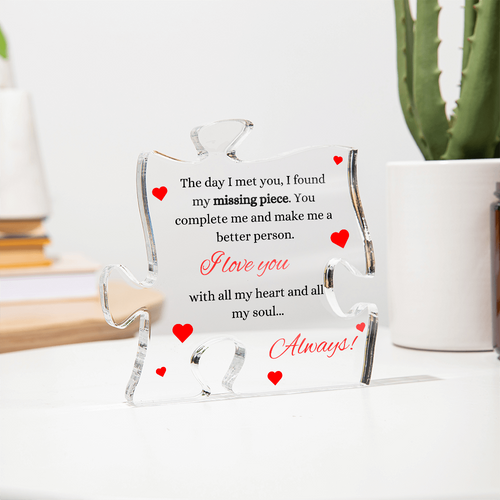 Acrylic Love Plaque Puzzle | I Love You Message for Couples