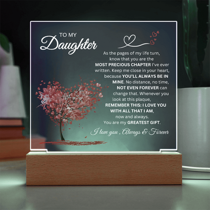To My Daughter | Most Precious Chapter | Acrylic Plaque