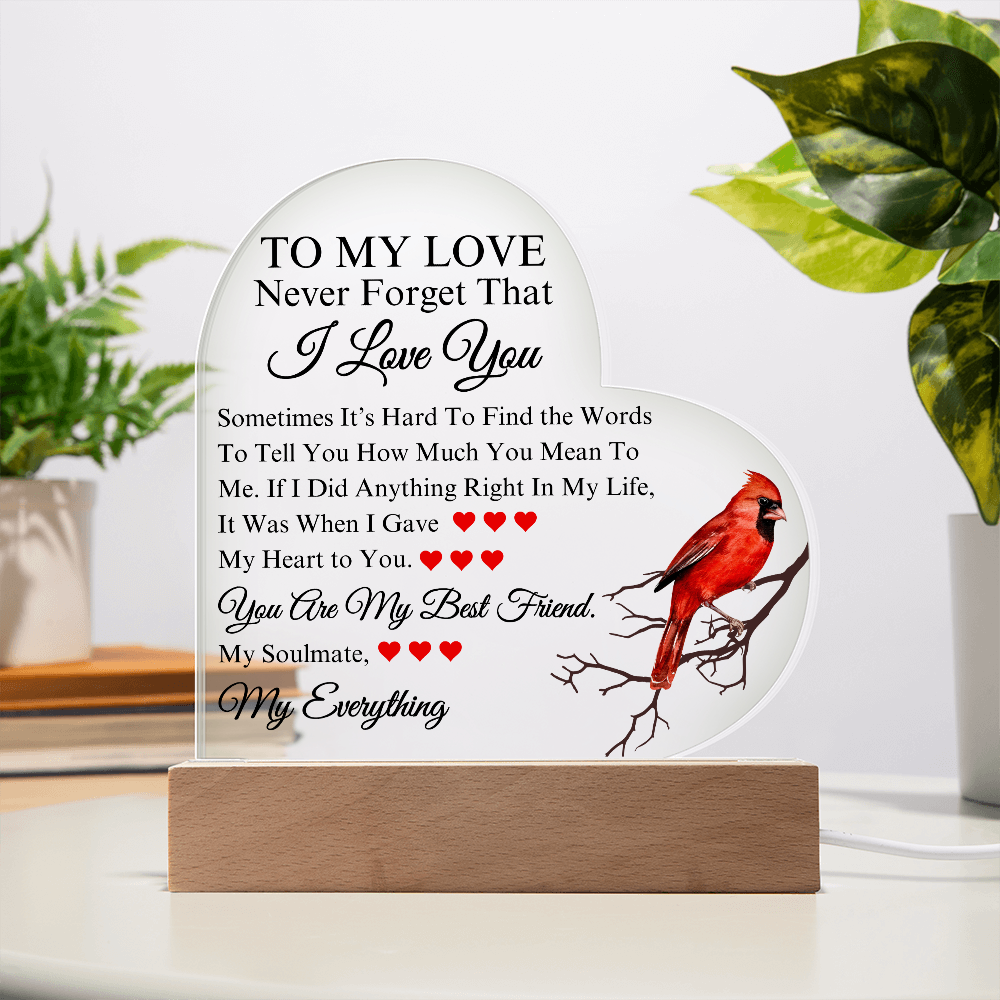 Romantic To My Love | Acrylic Keepsake | Heartfelt Message for Couples | Perfect Birthday, Anniversary, Valentines Gift Idea for Him or Her