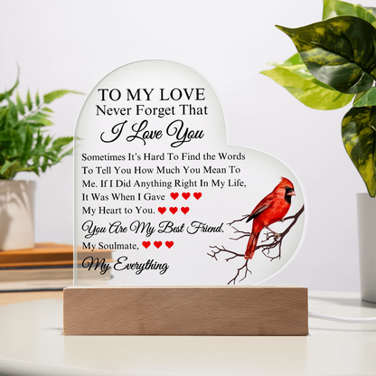 Romantic To My Love | Acrylic Keepsake | Heartfelt Message for Couples | Perfect Birthday, Anniversary, Valentines Gift Idea for Him or Her
